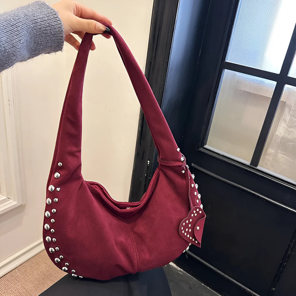 Women's soft plush strapless tote handbag in retro style showing colour options