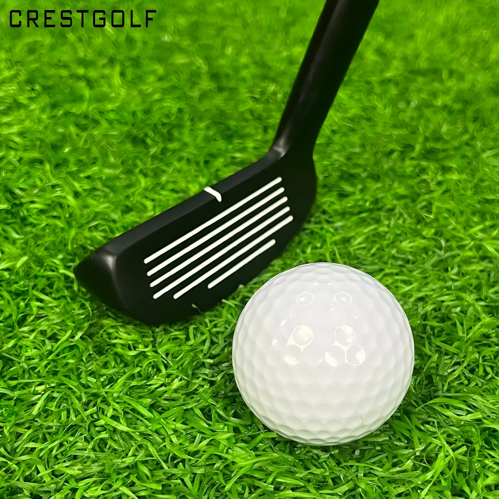 Black double sided zinc alloy telescopic golf club, 94cm long, 465g, for practice