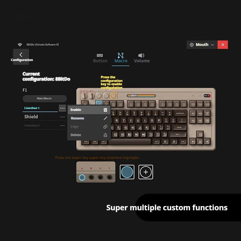 Retro87 C64 wireless Bluetooth mechanical gaming keyboard with rocker switch