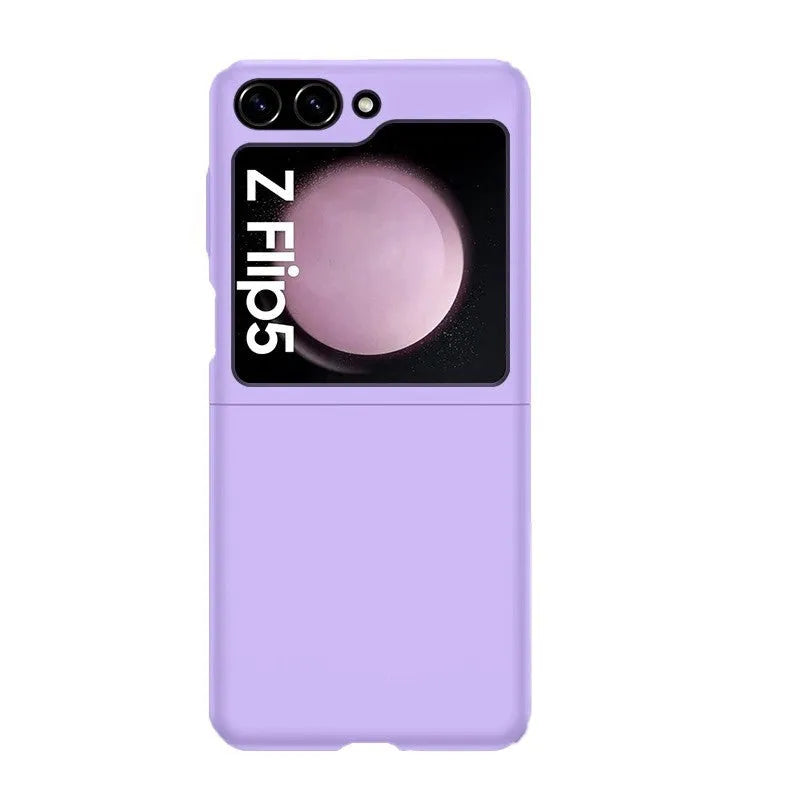 Samsung Z Flip 5 liquid silicone phone case in solid colour with all-inclusive foldable screen coverage