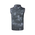 Men's black silver pastebrushing wool vest with stand collar turtleneck and sleeveless design