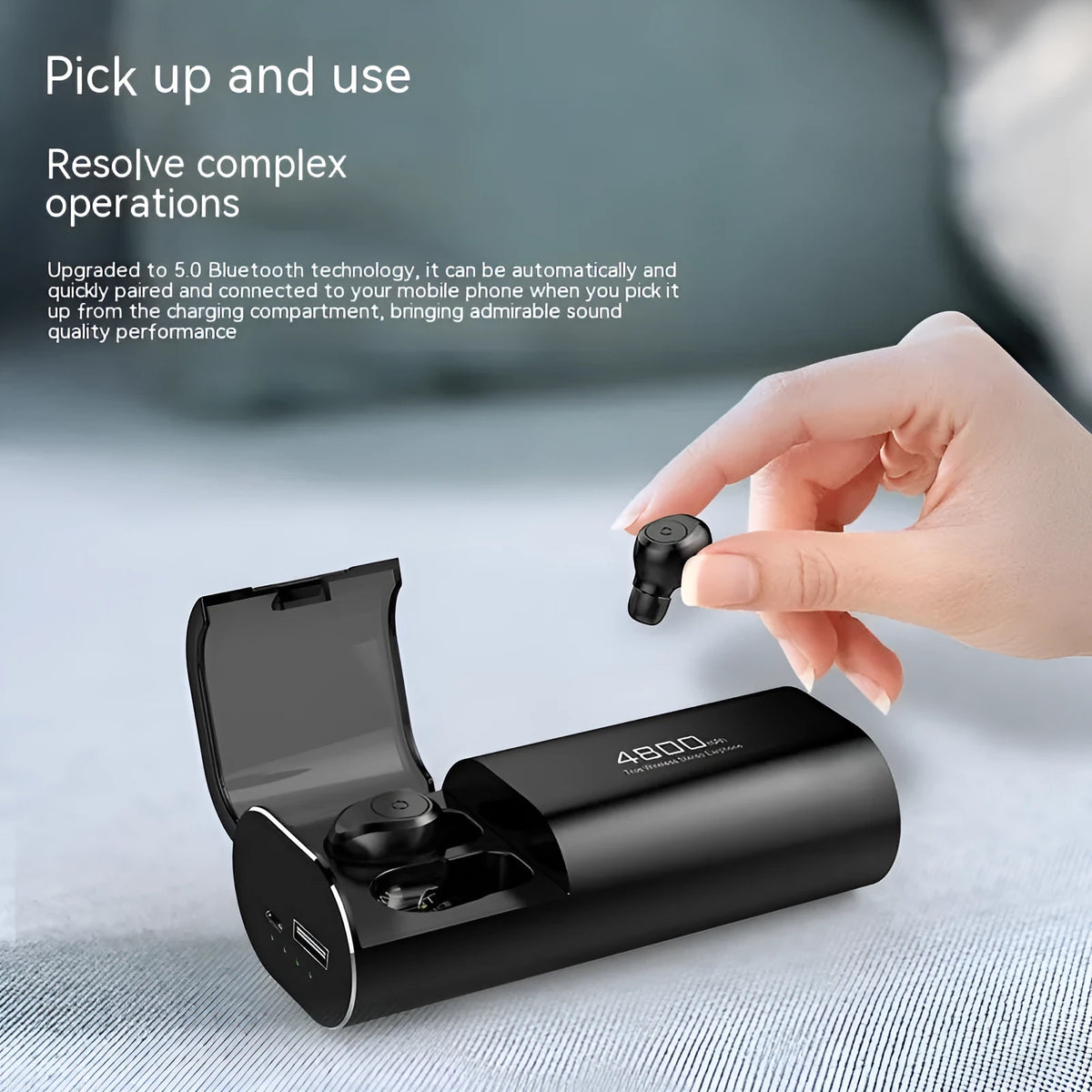 Stereo phone dual channel mini headset Bluetooth 5.1 earplug with power display and Jerry chip