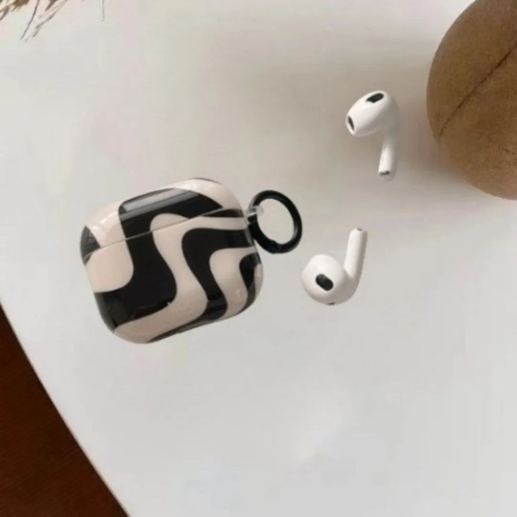 Yellow amber TPU hard case cover for AirPods with cartoon design