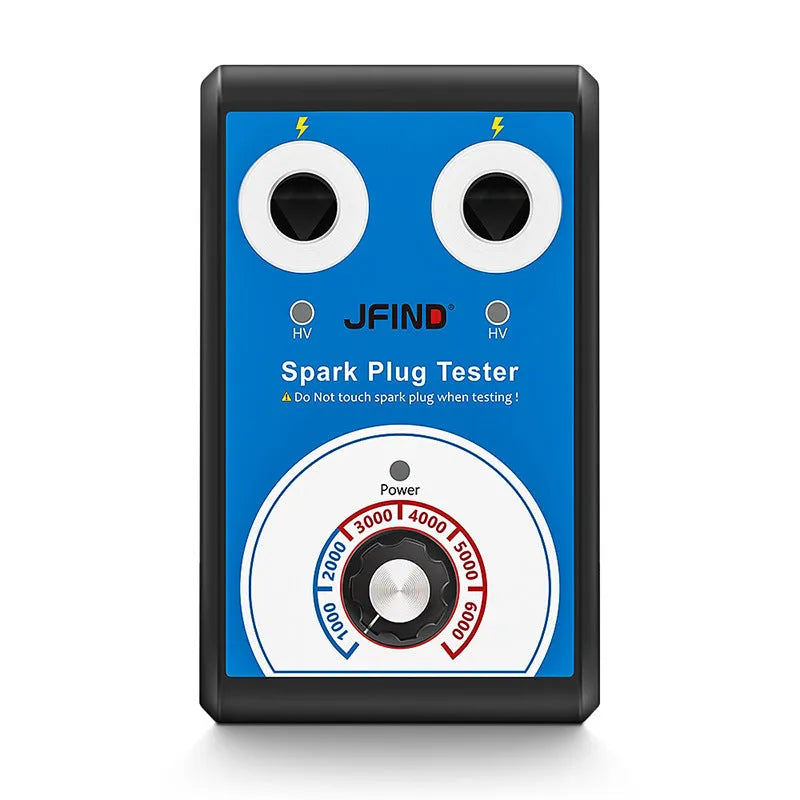 Car spark plug tester and ignition system diagnostic tool on a workbench