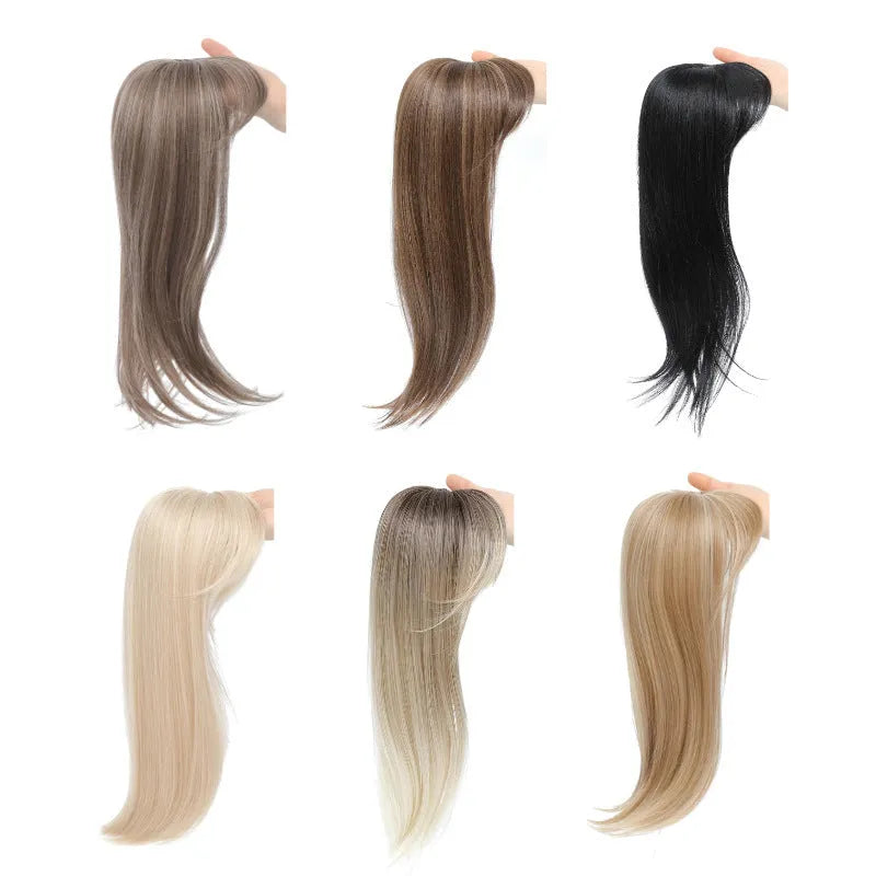 Synthetic clip-in hair extension wig with inner buckle attachment in one of six available colour styles