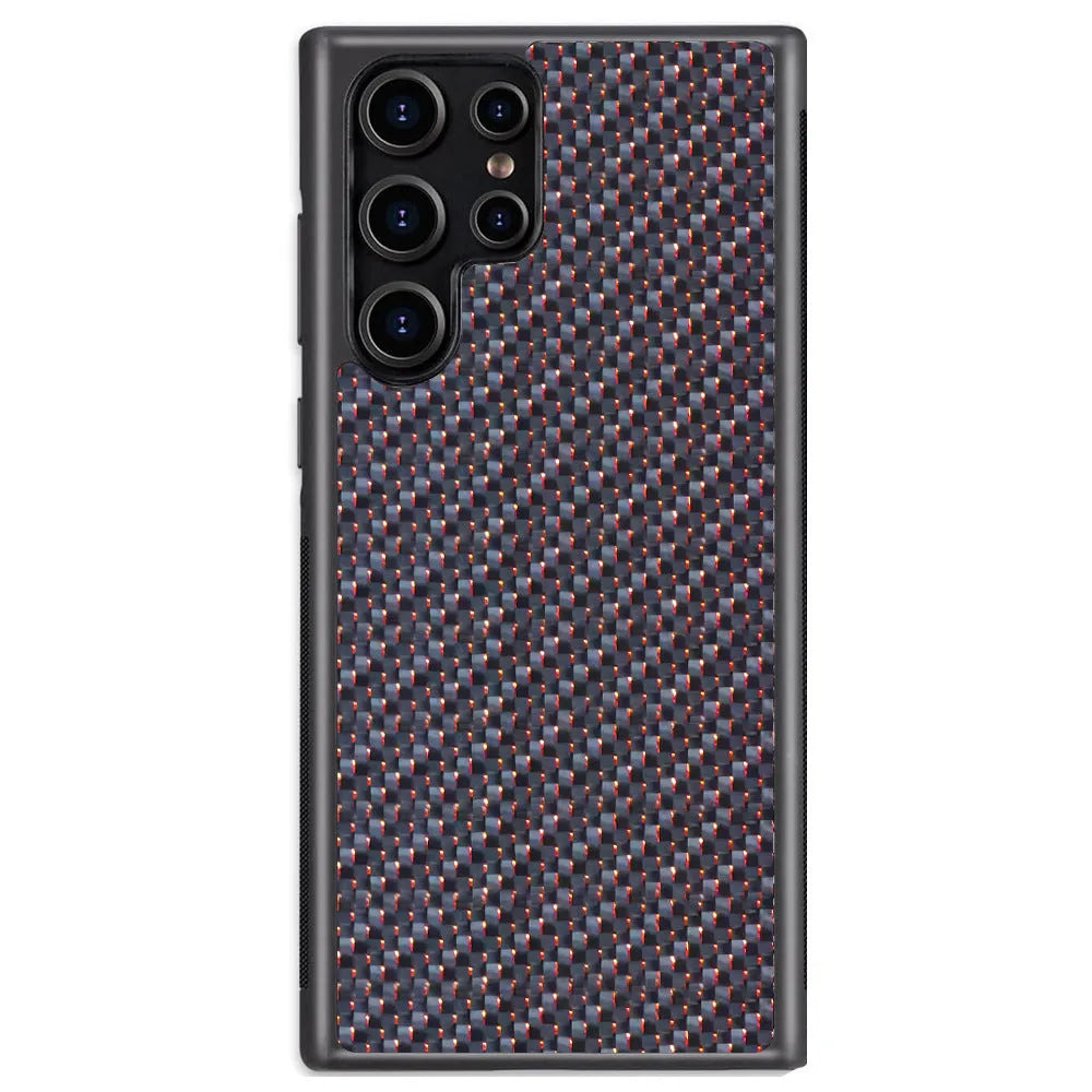 Carbon fiber 3K twill phone case in blue for Samsung, shockproof anti-fall TPU cover