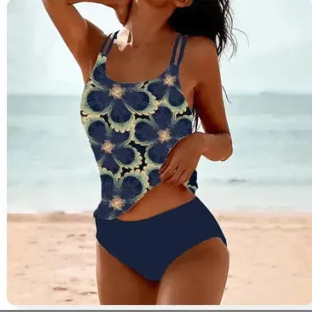 Conservative high waist swimwear briefs with vintage dot print in black colour showing backless design and polyester lining