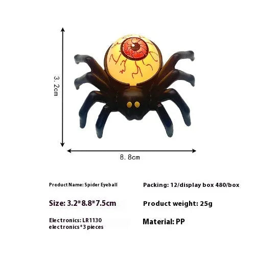 Halloween spider candlestick ornament plastic 7x8.5x5cm battery-powered light Spider lamp colour