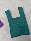 Simple Retro Hollow Knitted Handbag in beige, soft polyester handbag for women