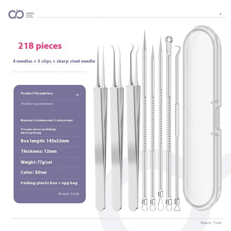 Four metal acne needles with ultra fine points, shown in assorted colours from a 33-option range.