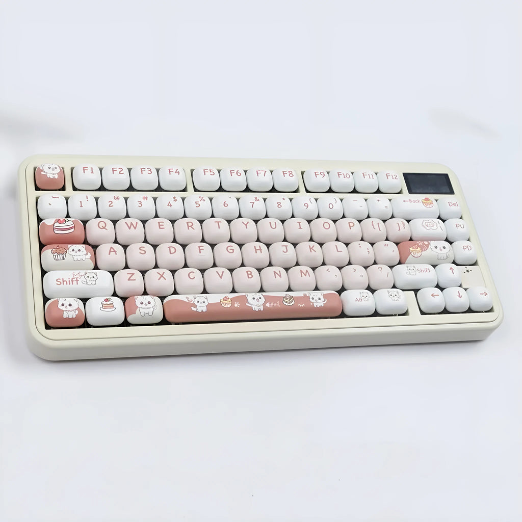Cartoon dessert cat sublimation printed mechanical keyboard key caps with colourful MOG designs