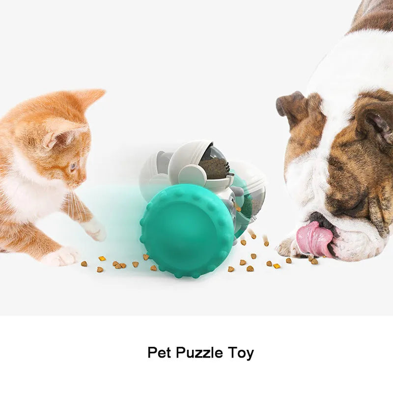 Interactive dog treat leaking toy puzzle tumbler for small medium large dogs in black blue green yellow white