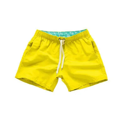 Men's summer surf shorts in plain colour, straight-leg beach pants