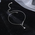 Big Dipper white alloy star anklet for women on white background