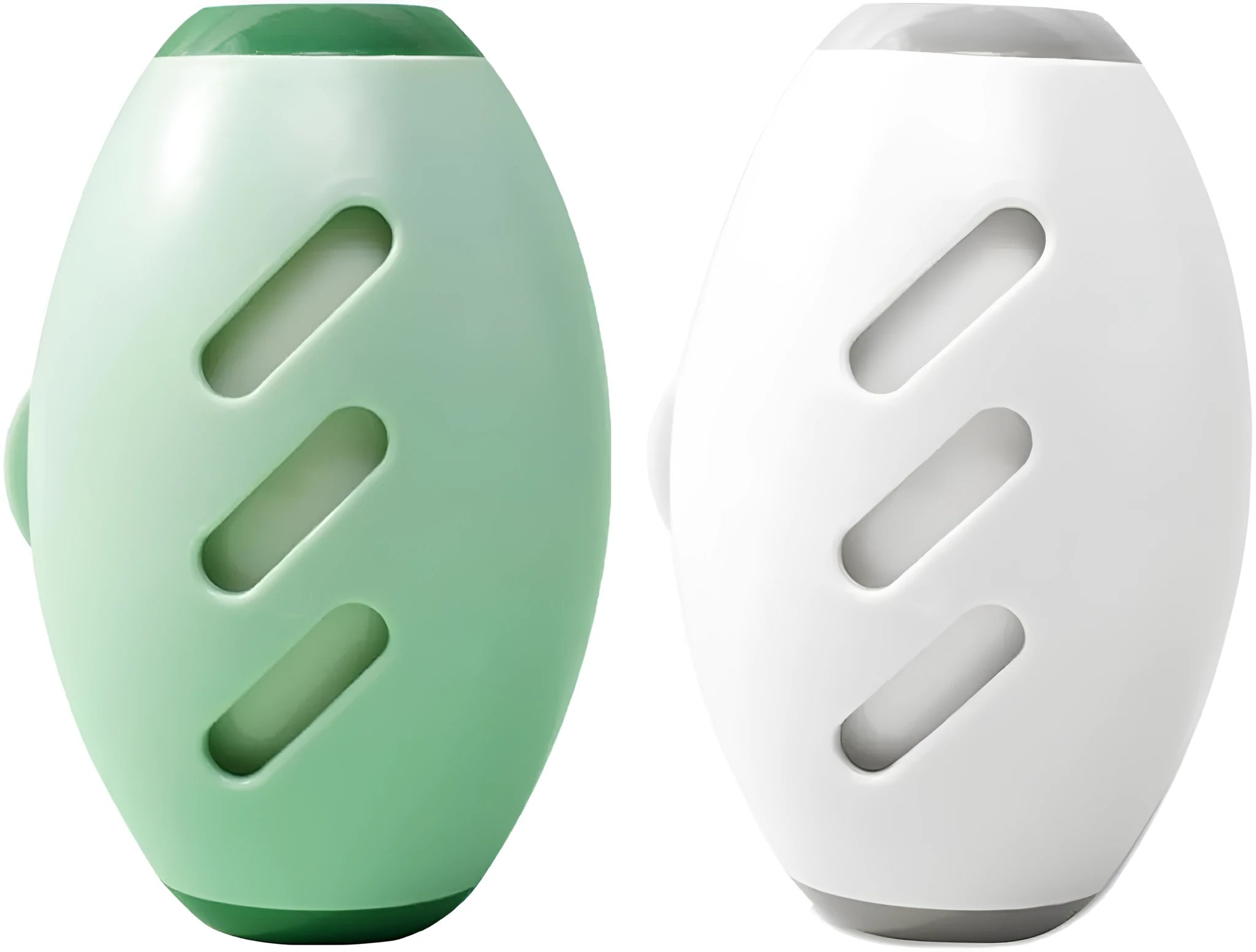 Green and white reusable gel lint roller ball for removing pet hair and lint from clothes.