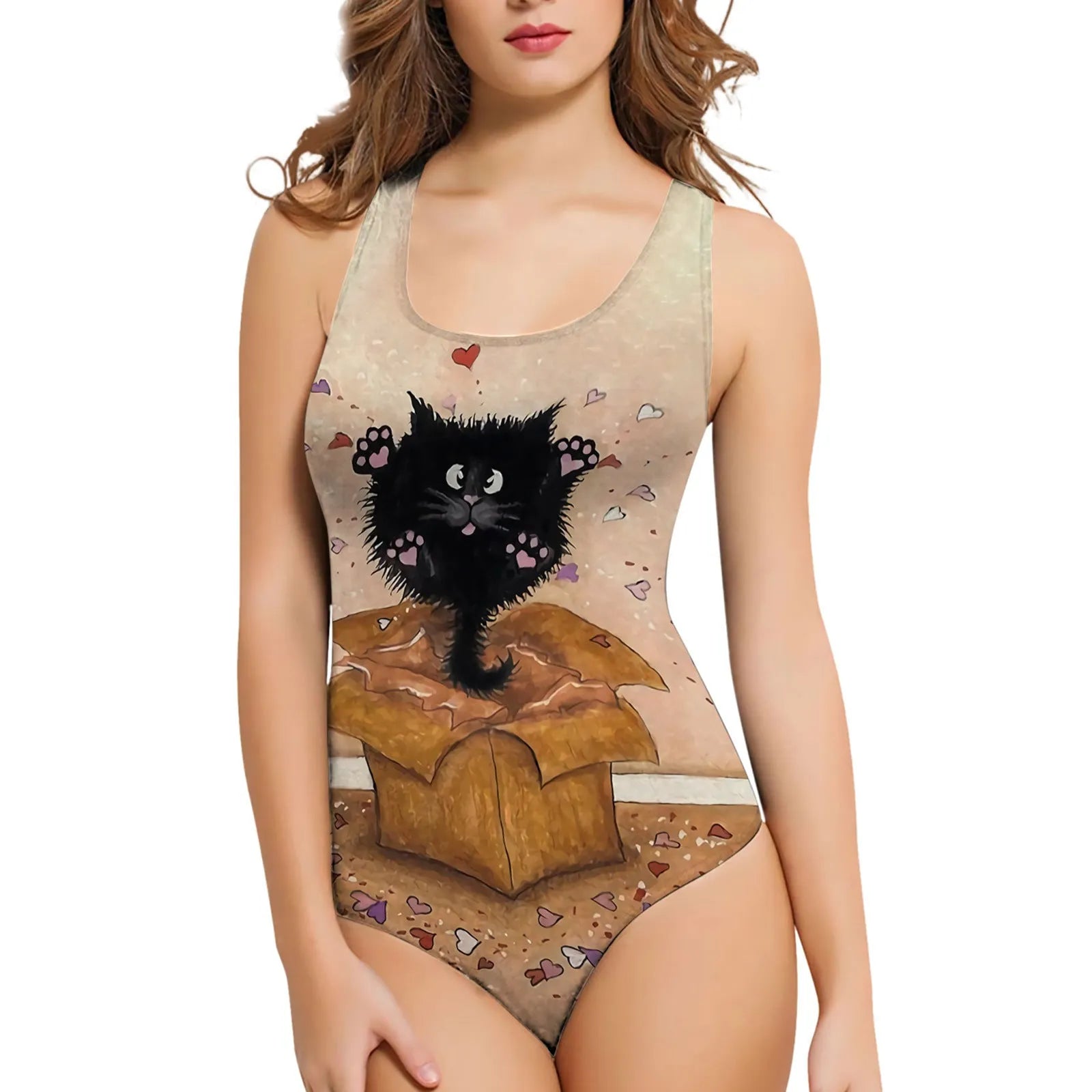 Women's 3D printed one-piece swimsuit with butterfly pattern in polyester fabric