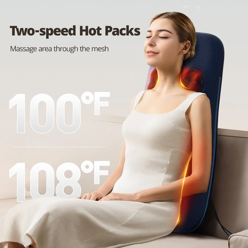 Walking massage lumbar support pillow with heat therapy and auto timer