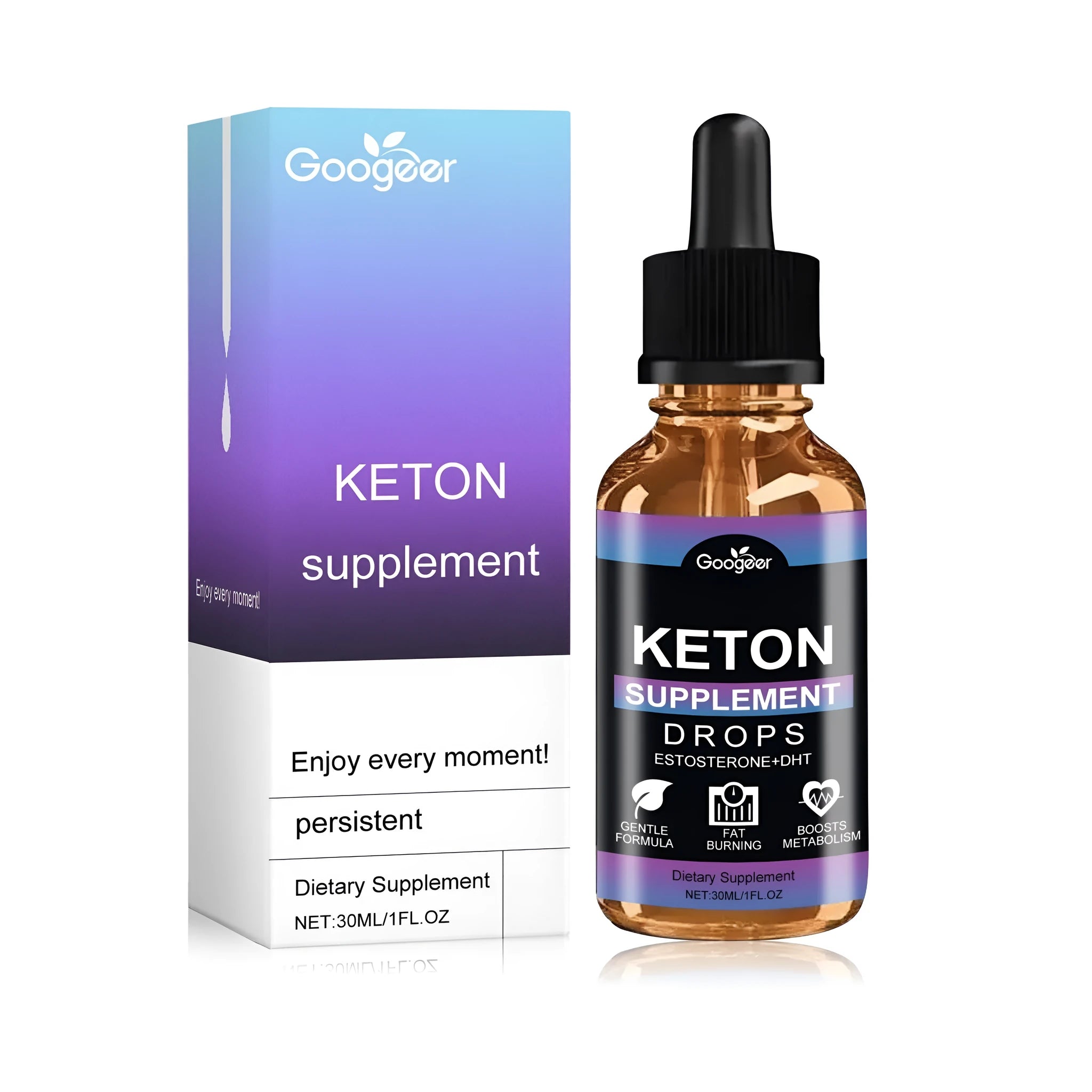 30ml bottle of dietary supplement drops with Vitex negundo extract and acetyl tyrosine