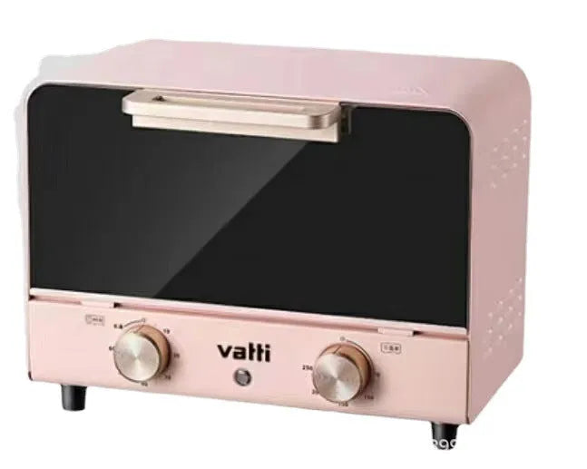 Pink home kitchen electric oven with up and down heating, 4-5 person capacity, 260x205x171mm, on countertop