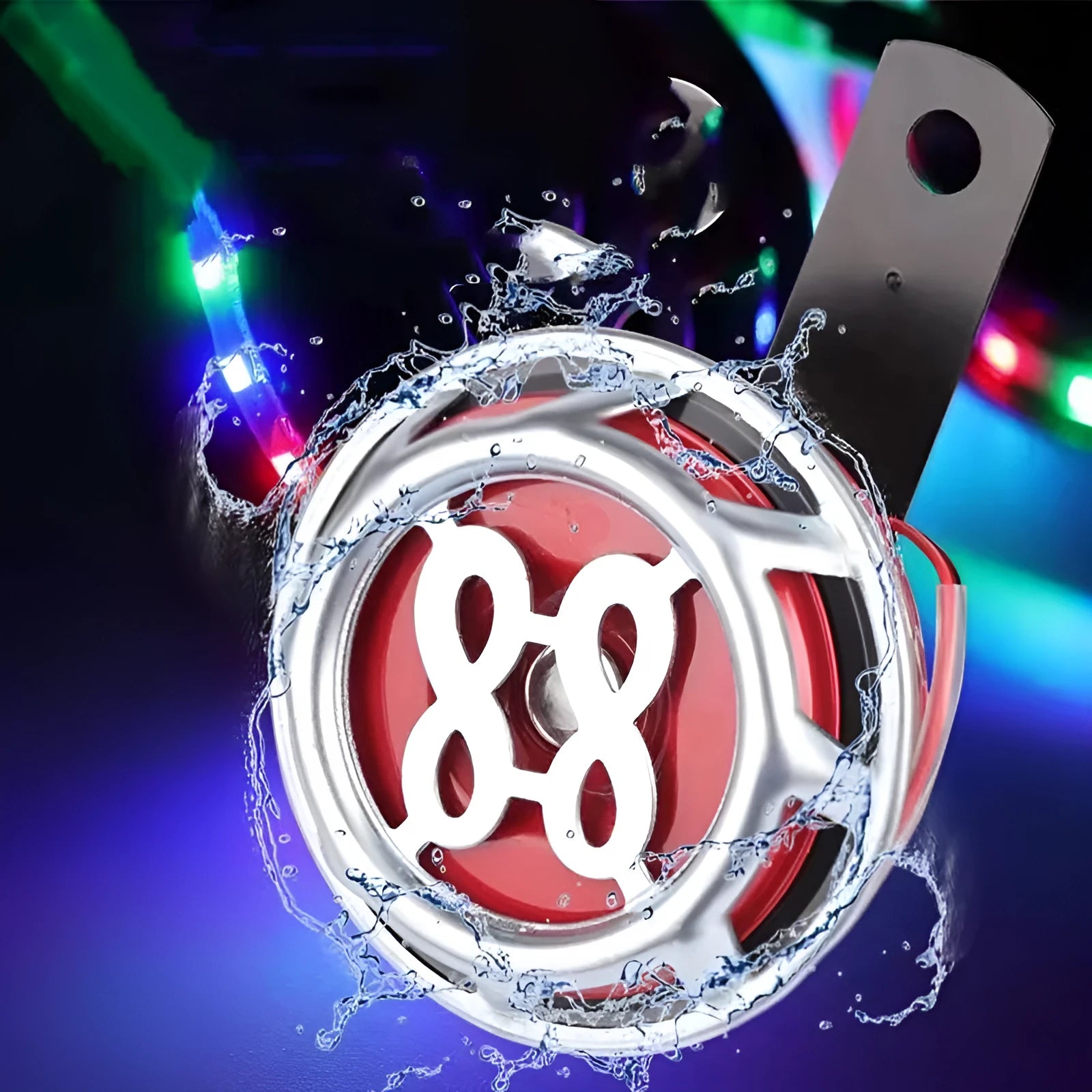 LED color light horn model 6688 for electric bicycle tricycle automobile motorcycle 7.8x11cm red blue