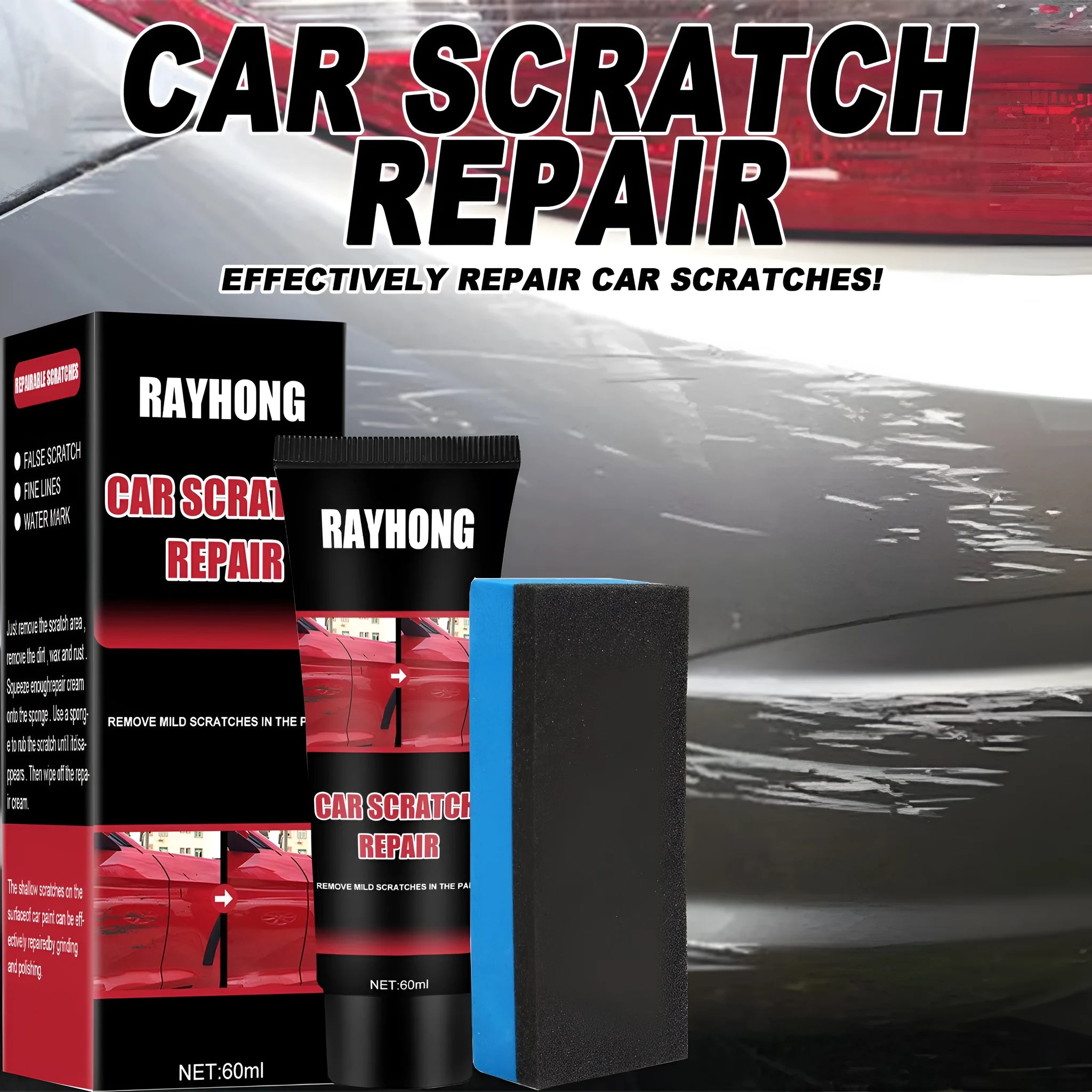 60ml car scratch repair wax kit with applicator for paint scratch removal