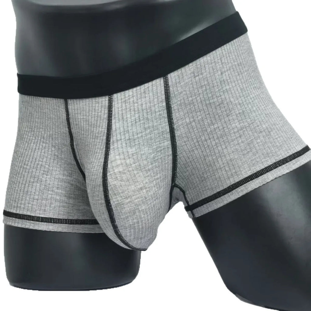 Men's breathable boxer shorts in army green colour showing lightweight fabric and shaping design