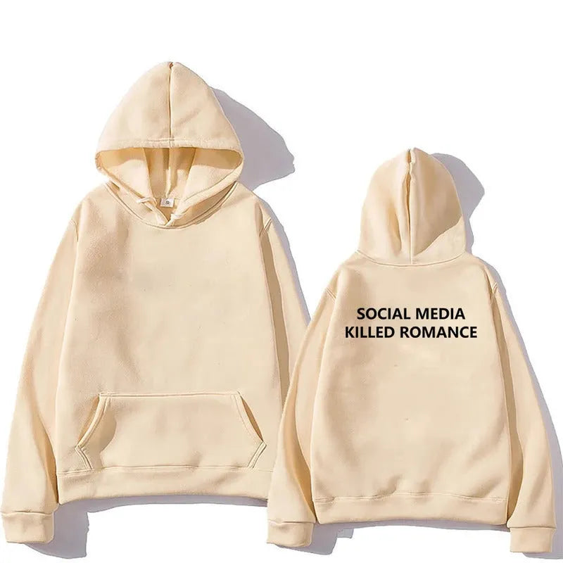 Men's slim fit hoodie with spring letter pattern print and hood in polyester fibre