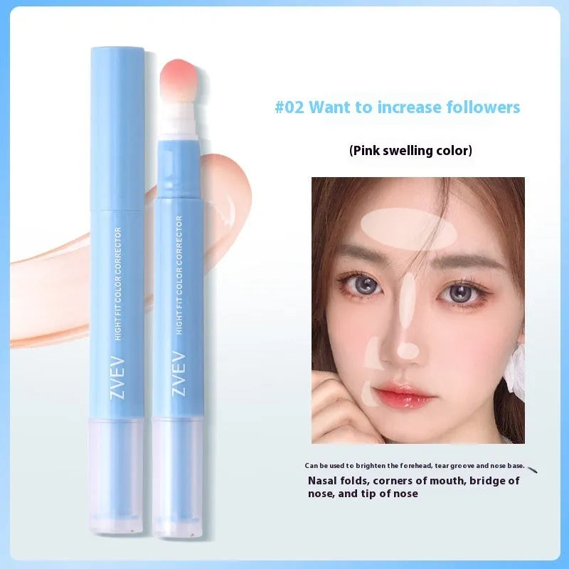 Clothing concealer cream with sponge brush applicator in three shades: brightening, pink flesh, and flesh colour