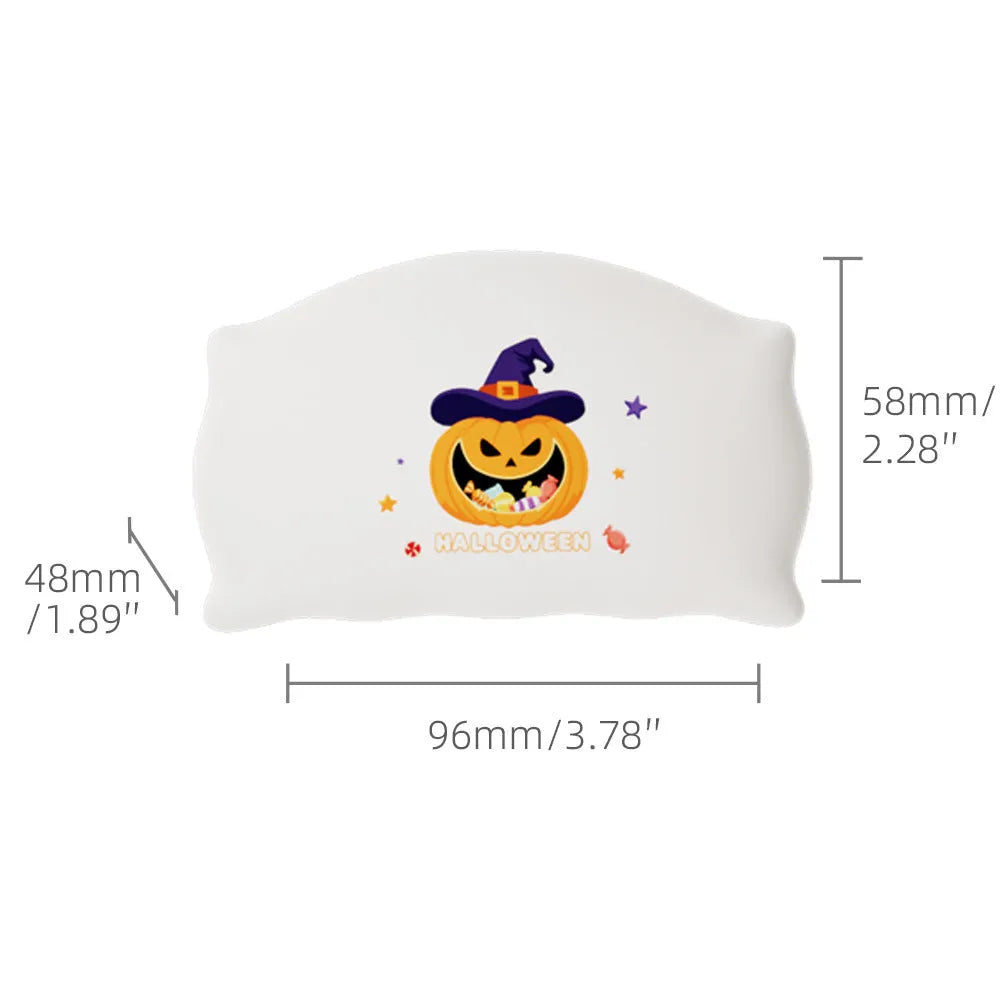 Cartoon ghost doll table lamp with warm white light, showing Magic Ghost and Pumpkin Ghost colour options.