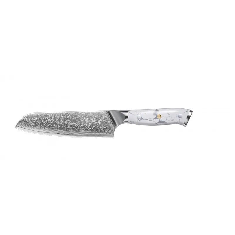 Damascus steel chef's knife with 21cm VG10 blade measuring 32cm total length