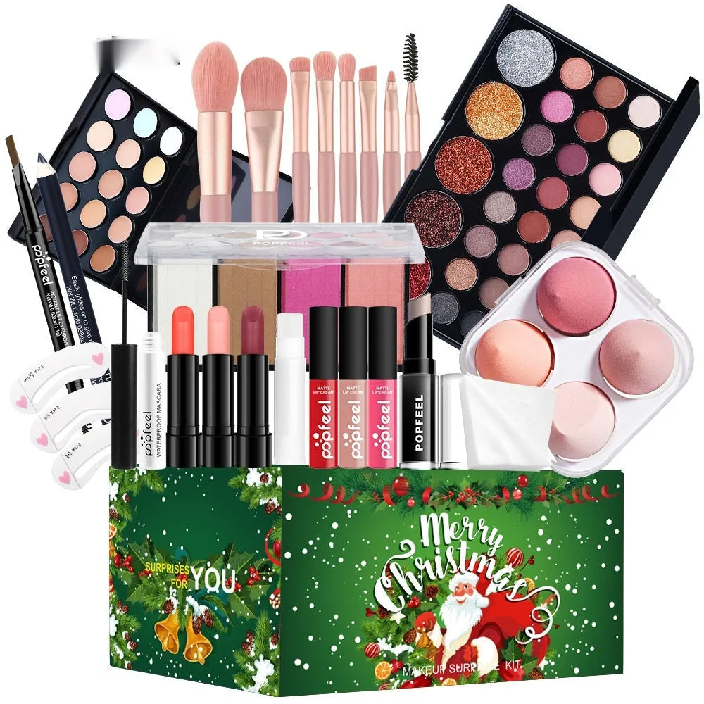 Christmas Cosmetics Suit Makeup Performance set with green mermaid colour and four colour classifications