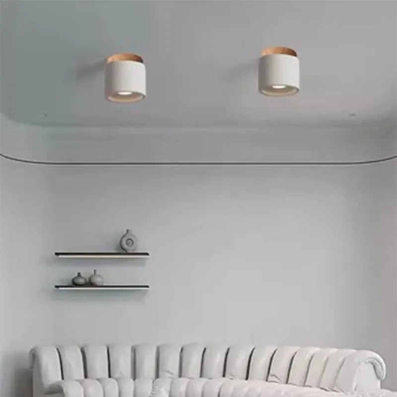 Cement Japanese-style log silent corridor ceiling lamp in White Sandstone colour for restaurant use