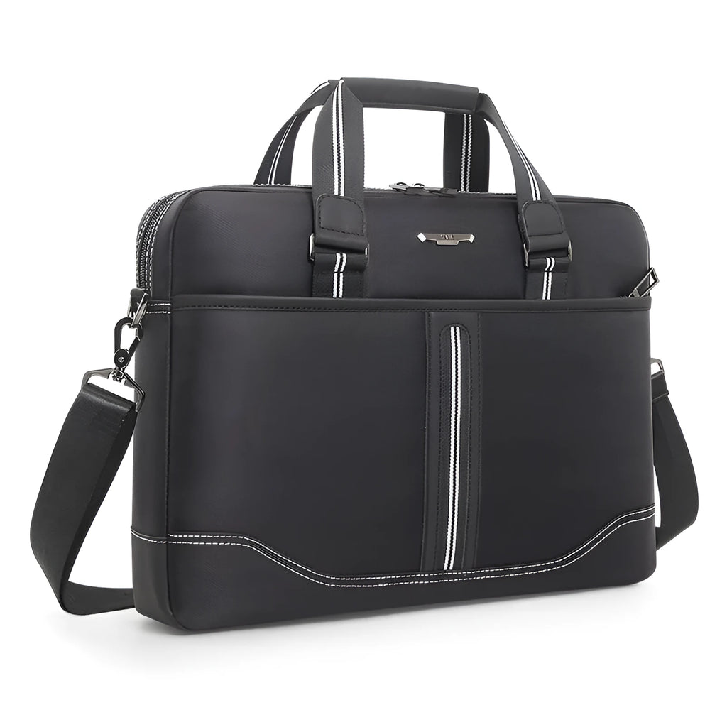 Men's black Oxford cloth large capacity laptop bag 16-inch with soft handle and anti-seismic padding