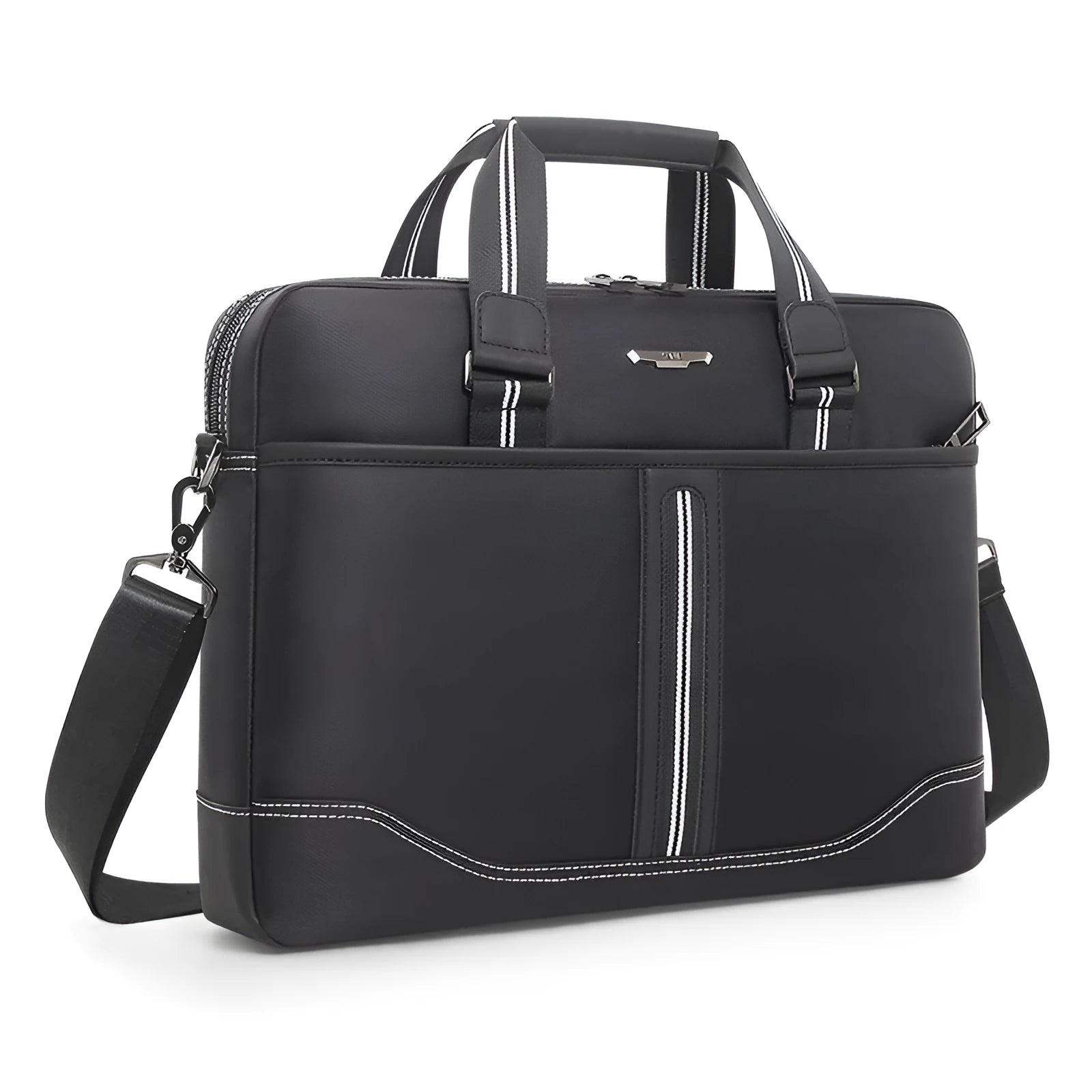 Men's black Oxford cloth large capacity laptop bag 16-inch with soft handle and anti-seismic padding