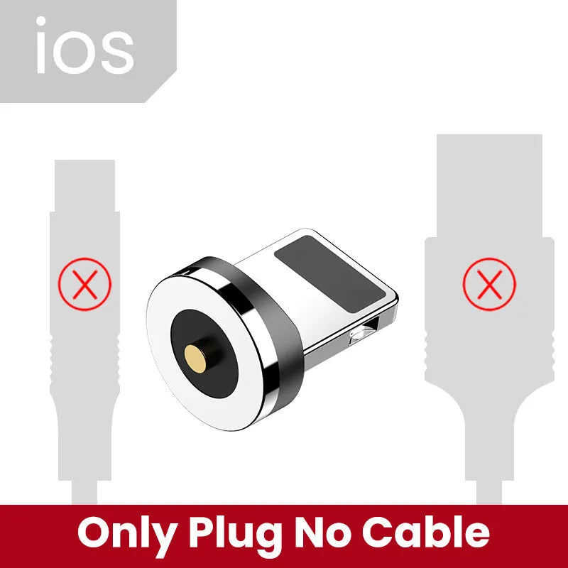 Elough 540-degree rotating magnetic charging cable 3-in-1 with 8PIN, Micro USB, TYPE-C, grey or red, lengths 0.5m to 3m.
