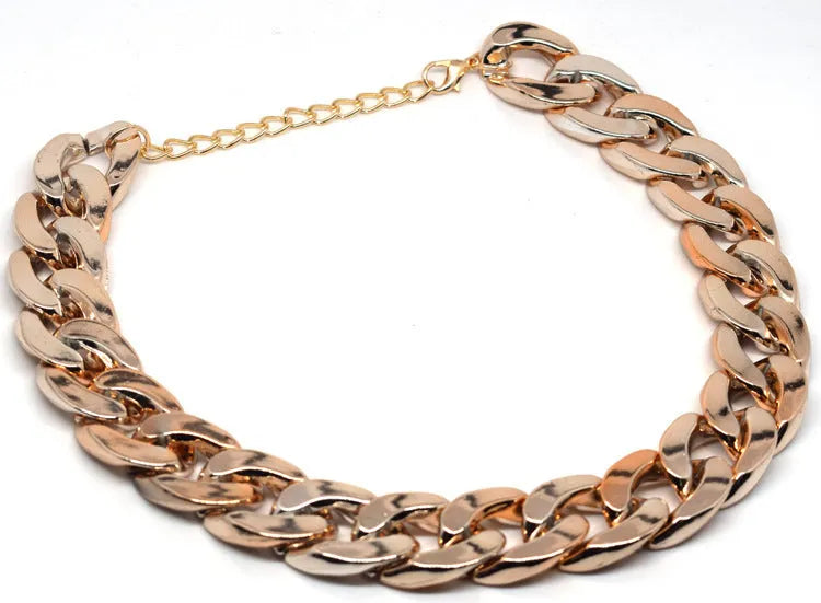 Gold colour chain dog collar with adjustable buckle for small to medium dogs
