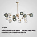 Nordic style adjustable pendant ceiling light with multiple heads in a modern living room.