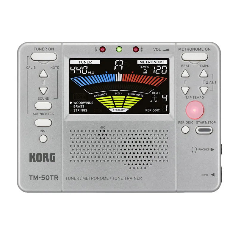 TM-60 black and white digital metronome with plastic shell and power cord for tempo control