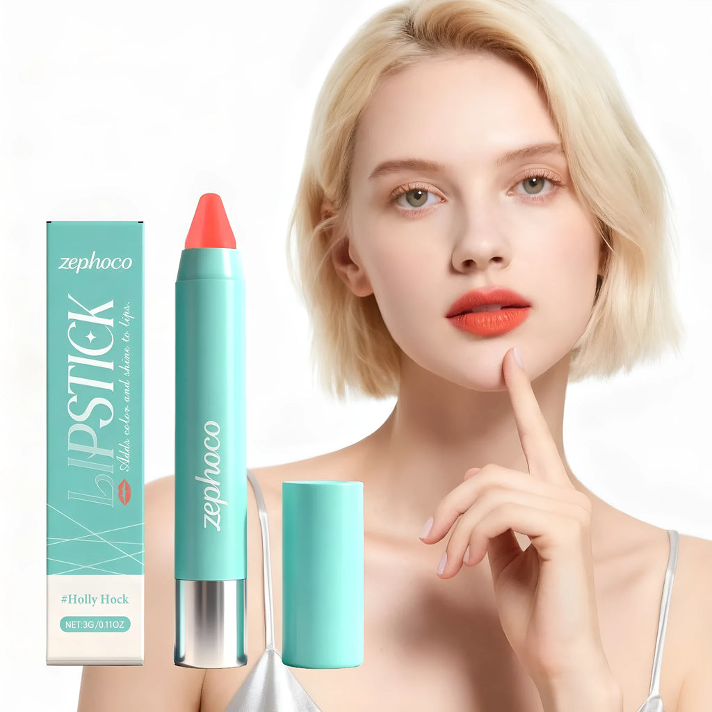 Glow Soft Lipstick Pen 3g in rose pink, light pink, brown red, and orange red shades
