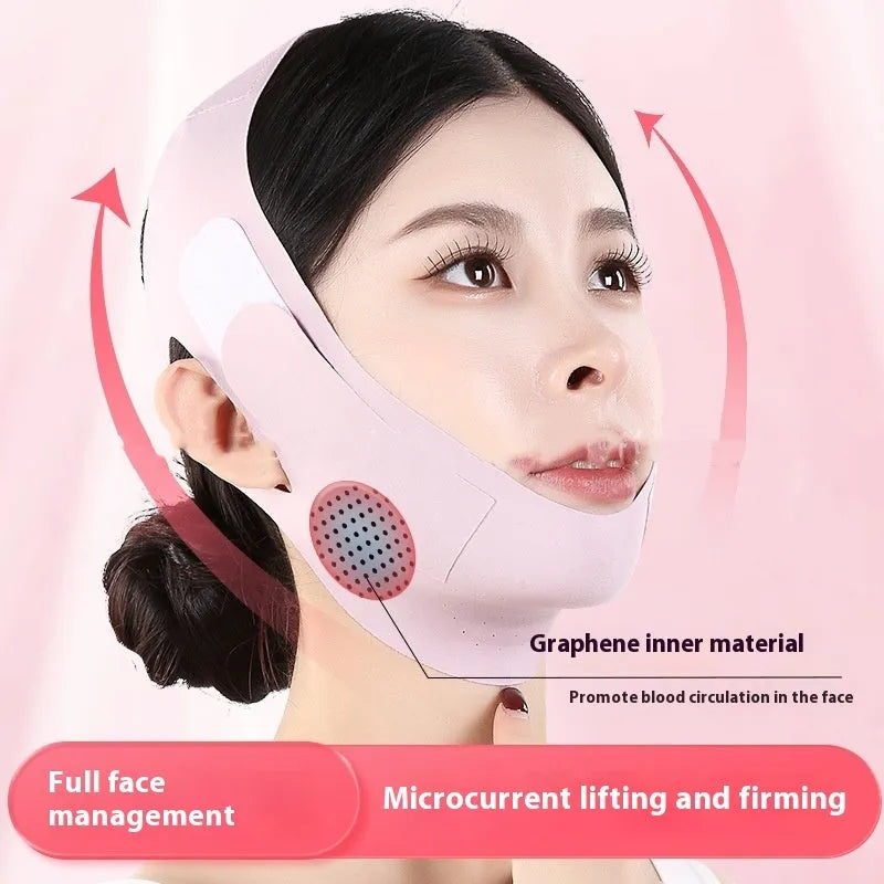 Small V face shaping mask in green or purple graphene colour for lifting and tightening