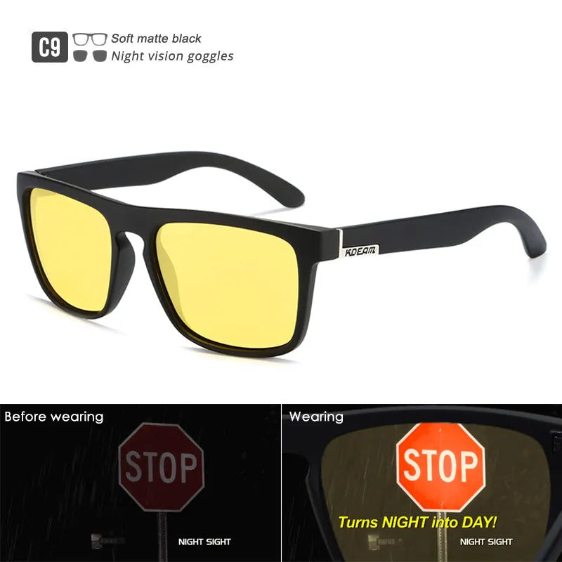 Men's polarized sports driving sunglasses with full frame, UV400 protection, and multiple colour options