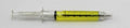 Syringe ballpoint pen in blue colour option with push mechanism and plastic body