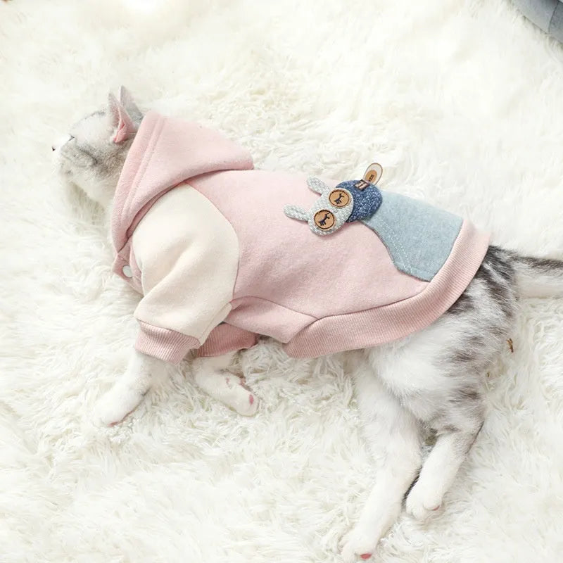 A brown cotton sweatshirt for a dog, showing a leisure-style pet garment.