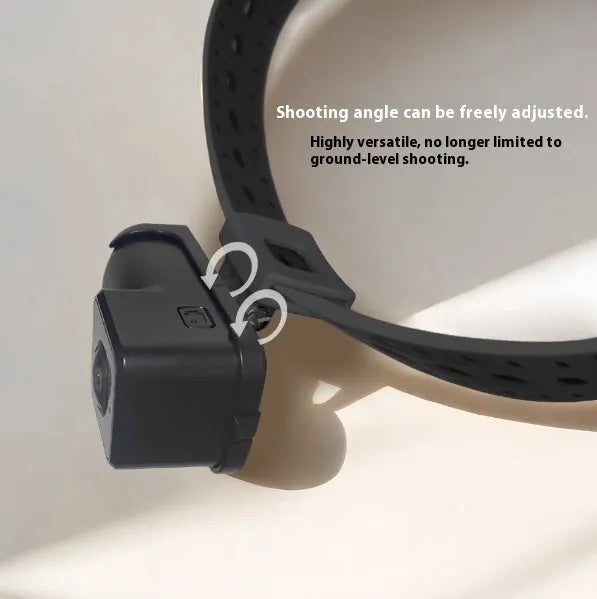Black wearable WiFi camera neckband recorder with TYPE-C port, dimensions 61.5mm by 27mm.