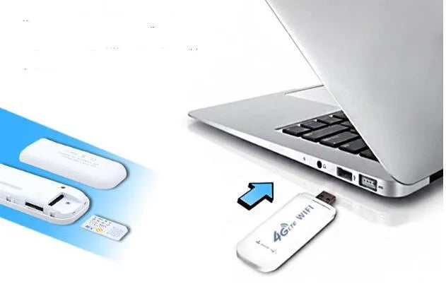 4G wireless router portable wifi card in compact rectangular plastic casing