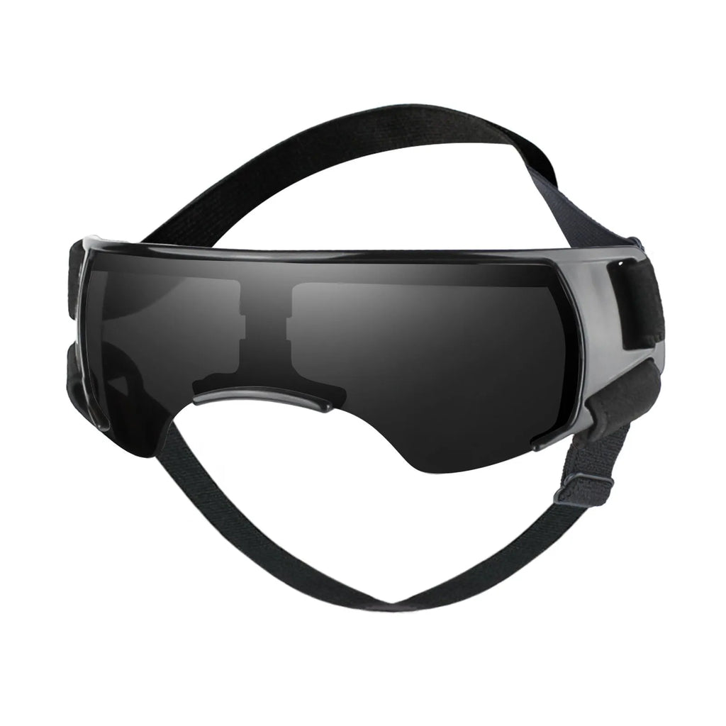 Dog sun-proof UV-proof goggles in black, blue, golden and pink with polycarbonate lenses and nylon ribbon strap