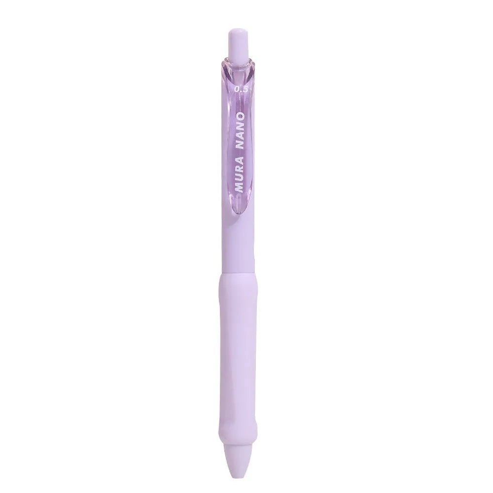 Macaron colour press gel pen with 0.5mm tip showing smoked ink refill options