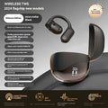 Black non in-ear open Bluetooth headset with digital battery display and ear hook