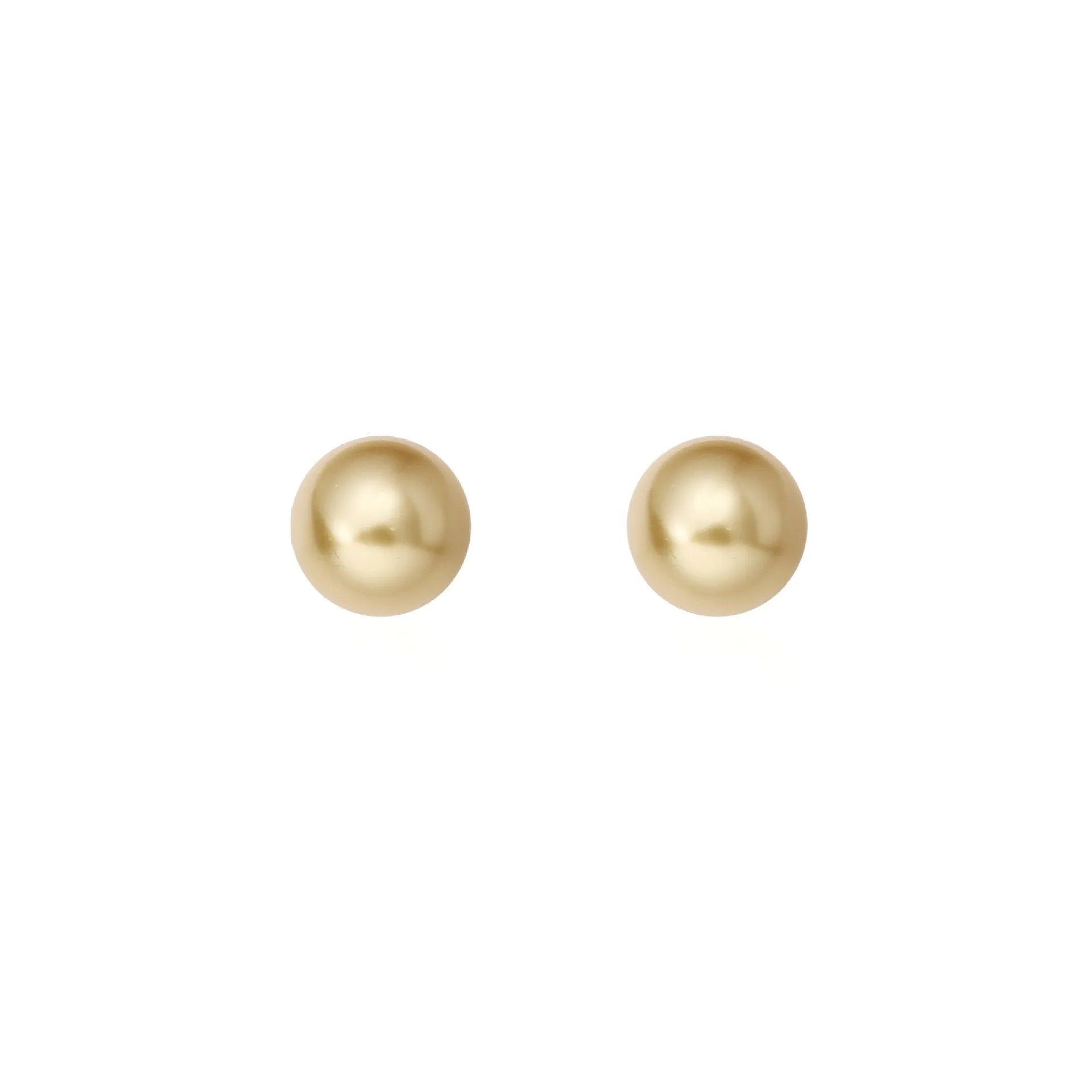 Large geometric pearl stud earrings for women with an eight-point star detail on a silver setting.