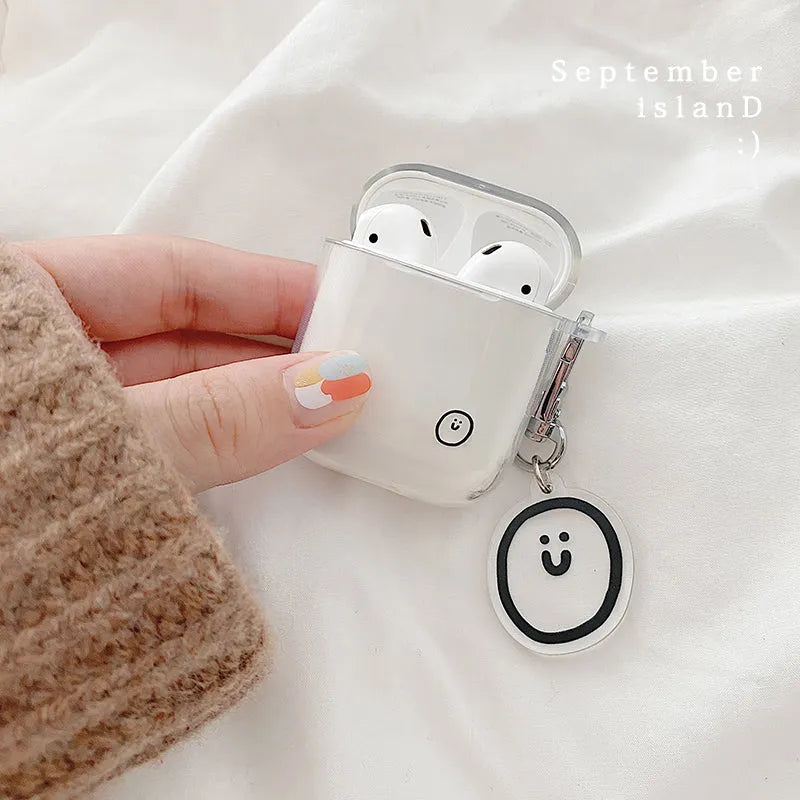 Transparent flexible TPU soft shell headphone cover for AirPods Pro and Airpods 1/2 in white colour